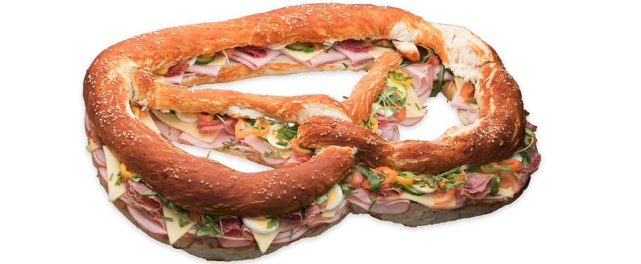 Belegte rießen Partybrezel