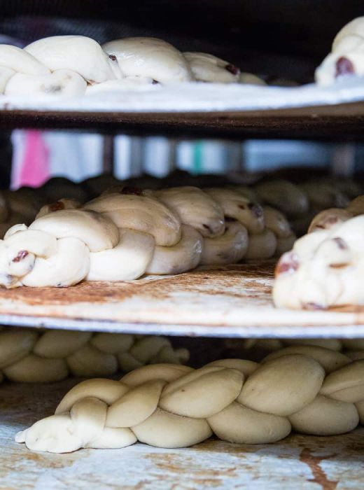 Gebäck in Reifekammer