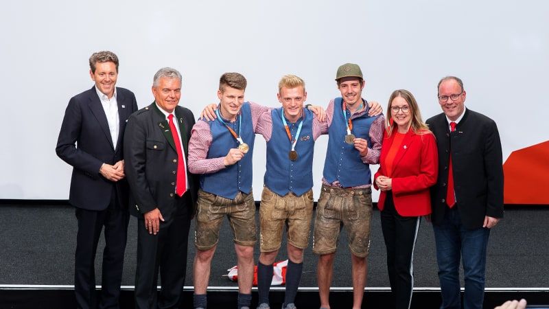 Simon Sailer Siegerehrung bei Bäcker Europameisterschaft